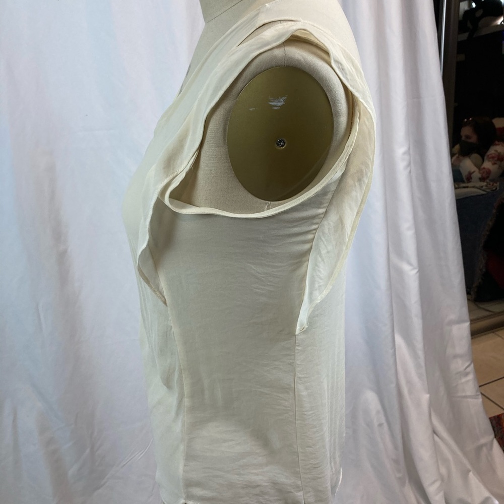 Zara Basic Delicate Cream Silk Blouse - image 4